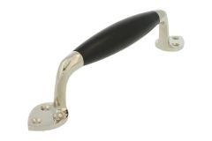 Poignée de porte 185mm laiton nickelé bois d'ébène (1935)