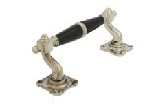 Poignée de porte 160mm ornementée déportée laiton nickelé