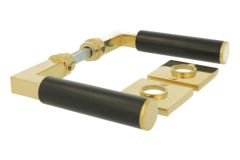 Béquilles de porte modèle "Bauhaus" en laiton poli