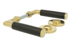 Béquilles de porte en laiton poli modèle "Bauhaus"