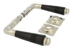 Béquilles de porte laiton nickelé bois d'ébène (1908)