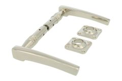 Béquilles de porte laiton nickelé ,avec rosaces (1895)