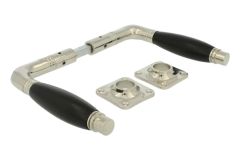 Béquilles de porte laiton nickelé bois d'ébène (1926) paire