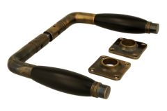 Béquilles de porte laiton patiné bois d'ébène, paire (1928)