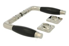 Béquilles de porte laiton nickelé bakélite, paire (1928)