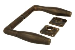 Béquilles de porte laiton patiné modèle moderne (paire)