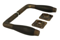 Béquilles de porte laiton patiné bois d'ébène