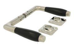 Béquilles de porte laiton nickelé bakélite (paire)