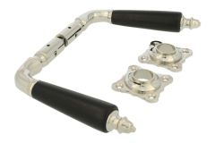 Béquilles de porte laiton nickelé bois d'ébène (1905)