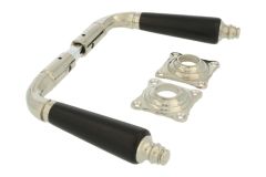 Béquilles de porte laiton nickelé bois d'ébène (1904)