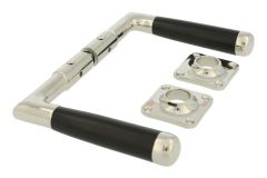 Béquilles double laiton nickelé bois d'ébène (1918)