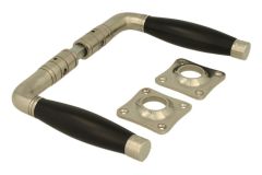 Béquilles de porte en nickel satiné bois d'ébène (1926)