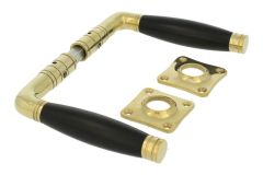 Béquilles de porte en laiton poli bois d'ébène (1926)