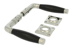 Béquilles de porte en laiton nickelé bois d'ébène (1926)