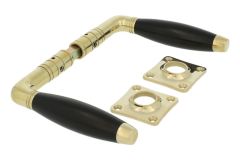 Béquilles de porte laiton poli bois d'ébène (1931)