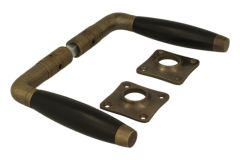 Béquilles de porte laiton patiné bois d'ébène (1931)