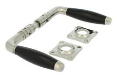 Béquilles de porte laiton nickelé bois d'ébène (1931)