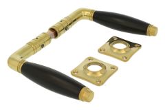 Béquilles de porte laiton poli bois d'ébène (1929)