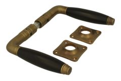 Béquilles de porte laiton patiné bois d'ébène (1929)