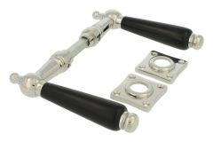 Béquilles de porte laiton nickelé bois d'ébène (1915)