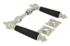 Béquilles de porte laiton nickelé bois d'ébène (1892) paire