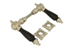 Béquilles de porte laiton nickel satiné bois d'ébène (paire)