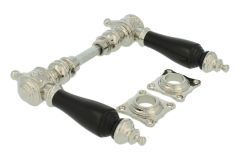 Béquilles de porte laiton nickelé bois d'ébène (paire)