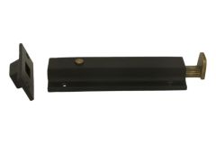 Verrou à ressort de porte laiton patiné/noir