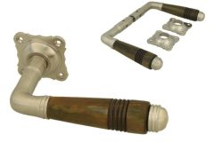 Béquilles de porte nickel satiné en corne (paire)