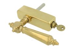 Poignée de fenêtre à clé (1890) laiton poli