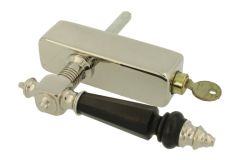 Poignée de fenêtre à clé (1890) laiton nickelé en corne