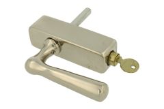 Poignée de fenêtre à clé (1916) laiton nickelé
