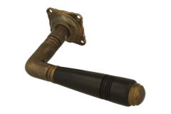 1/2 poignée de porte laiton patiné bois d'ébène (1908)