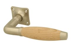 1/2 poignée de porte nickel satiné bois de hêtre (1930)