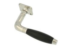 1/2 poignée de porte laiton nickelé bois d'ébène (1930)