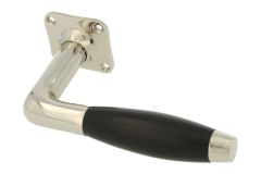 1/2 poignée de porte laiton nickelé bois d'ébène (1932)