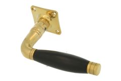 1/2 poignée de porte laiton poli bois d'ébène (1926)