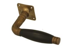 1/2 poignée de porte laiton patiné bois d'ébène (1926)