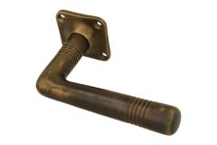 1/2 ensemble de poignée de porte réversible laiton patiné