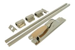 Crémone à levier en applique laiton nickelé (1930)