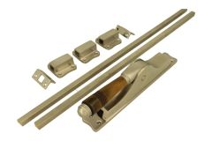 Crémone à levier en applique nickel satiné en corne (1908)