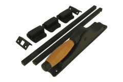 Crémone à levier en fonte noir bois teck