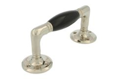 Poignée de tirage 140mm laiton nickelé bakélite