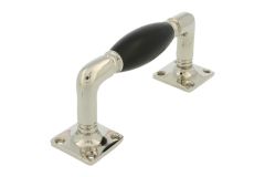 Poignée de tirage 130mm laiton nickelé bois d'ébène