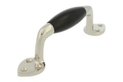 Poignée de tirage 145mm laiton nickelé bois d'ébène