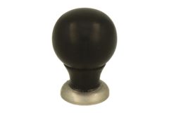 Bouton de meuble bois d'ébène nickel satiné 25mm H39mm