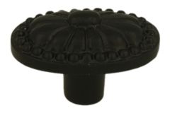 Bouton de meuble en fonte noire 54x34 mm H35 mm