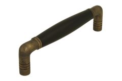 Poignée de cuisine laiton patiné. Entraxe 128 mm