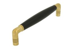 Poignée de cuisine laiton poli. Entraxe 160 mm