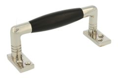 Poignée de tirage 105mm laiton nickelé bois d'ébène